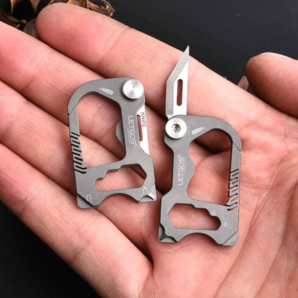 Titanium Alloy Keychain with Knife
