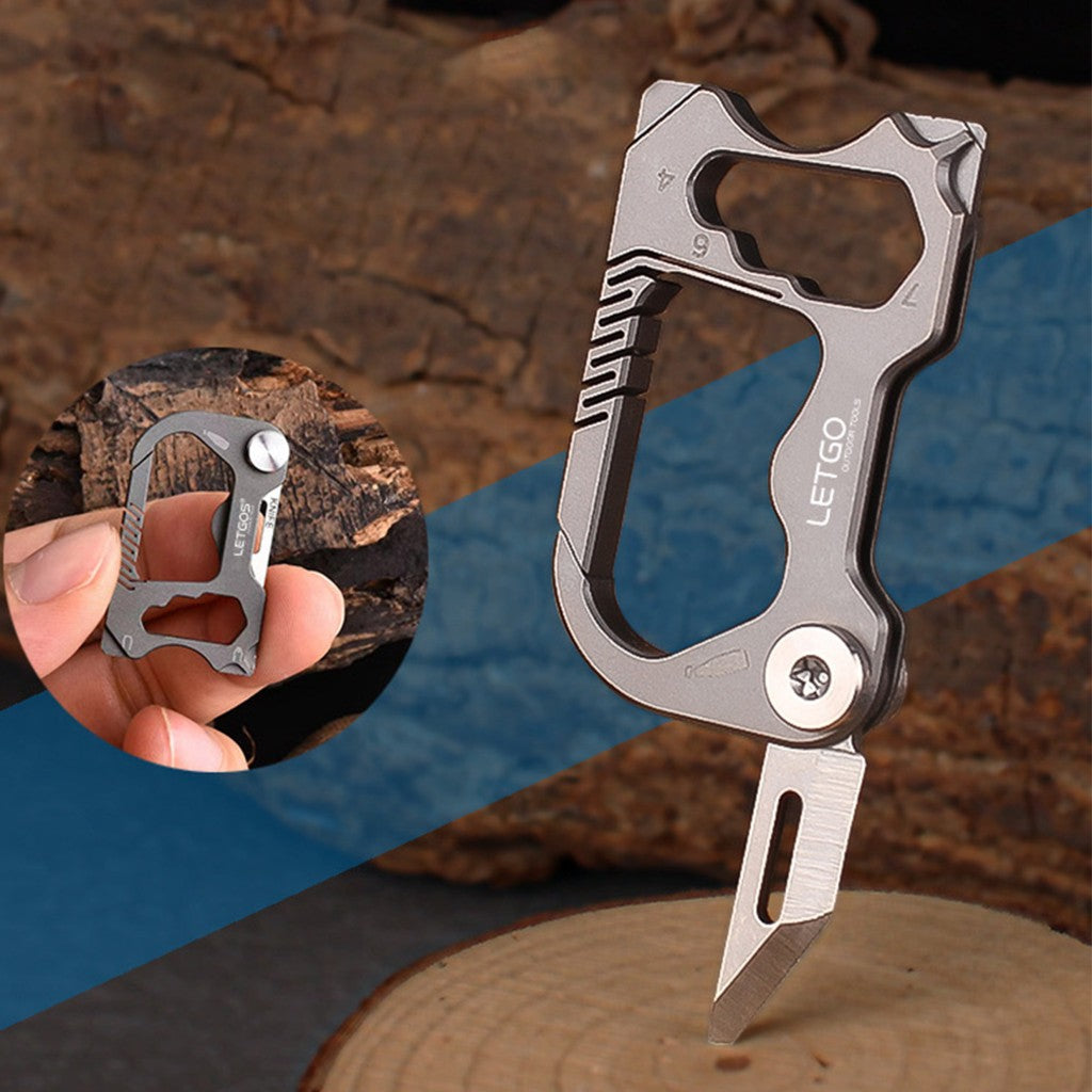 Titanium Alloy Keychain with Knife